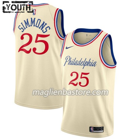 Maglia NBA Philadelphia 76ers Ben Simmons 25 Nike 2019-20 City Edition Swingman - Bambino